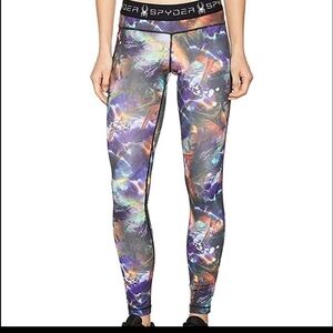 Spyder Leggings or base layer Colour splash, youth 14/16- L or Women's S